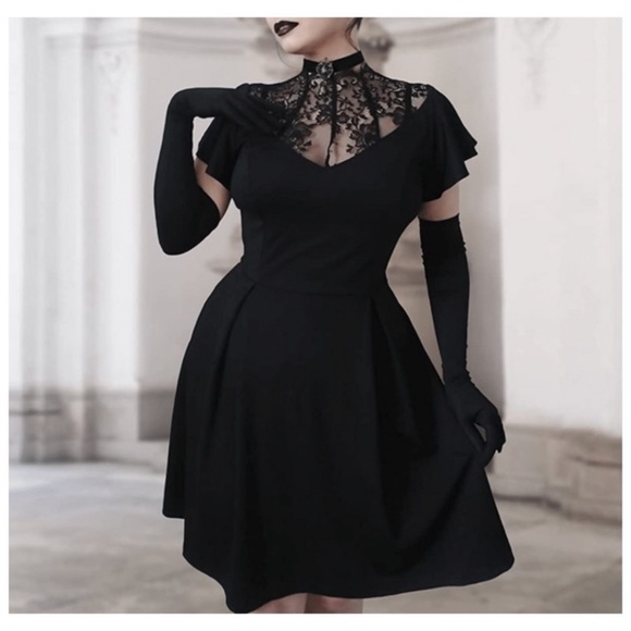 Scarlet Darkness Dresses & Skirts - Scarlet Darkness Black Lace Goth Dress